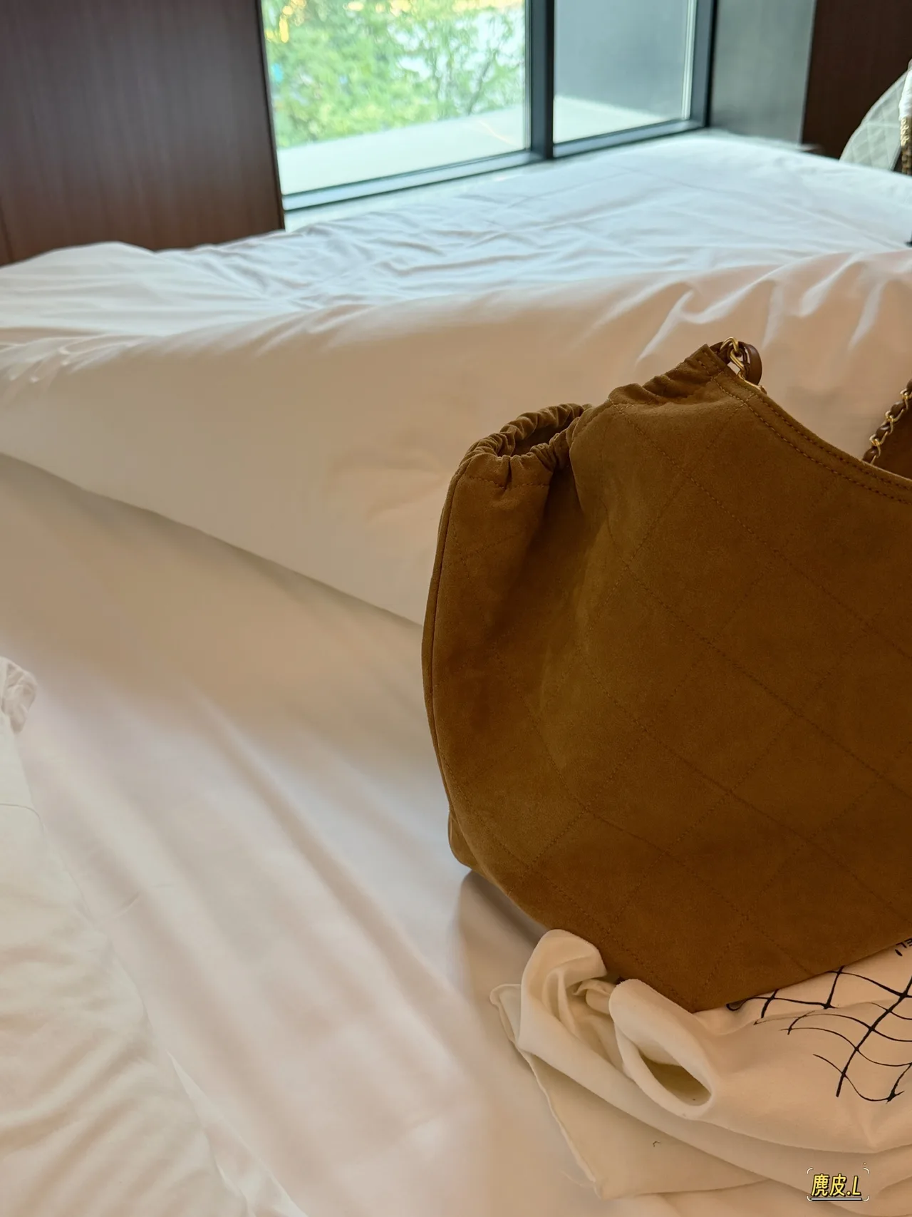 Chanel Quilted Hobo Bag in Tan · view 3