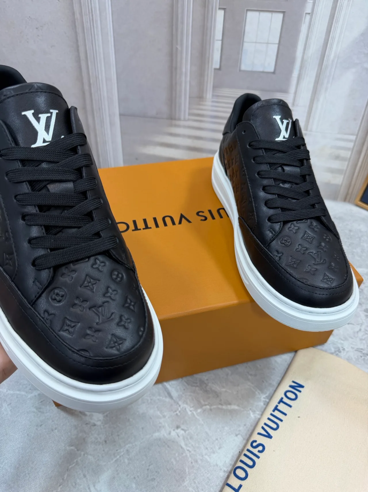 Louis Vuitton Calfskin Sneakers in Black · view 5