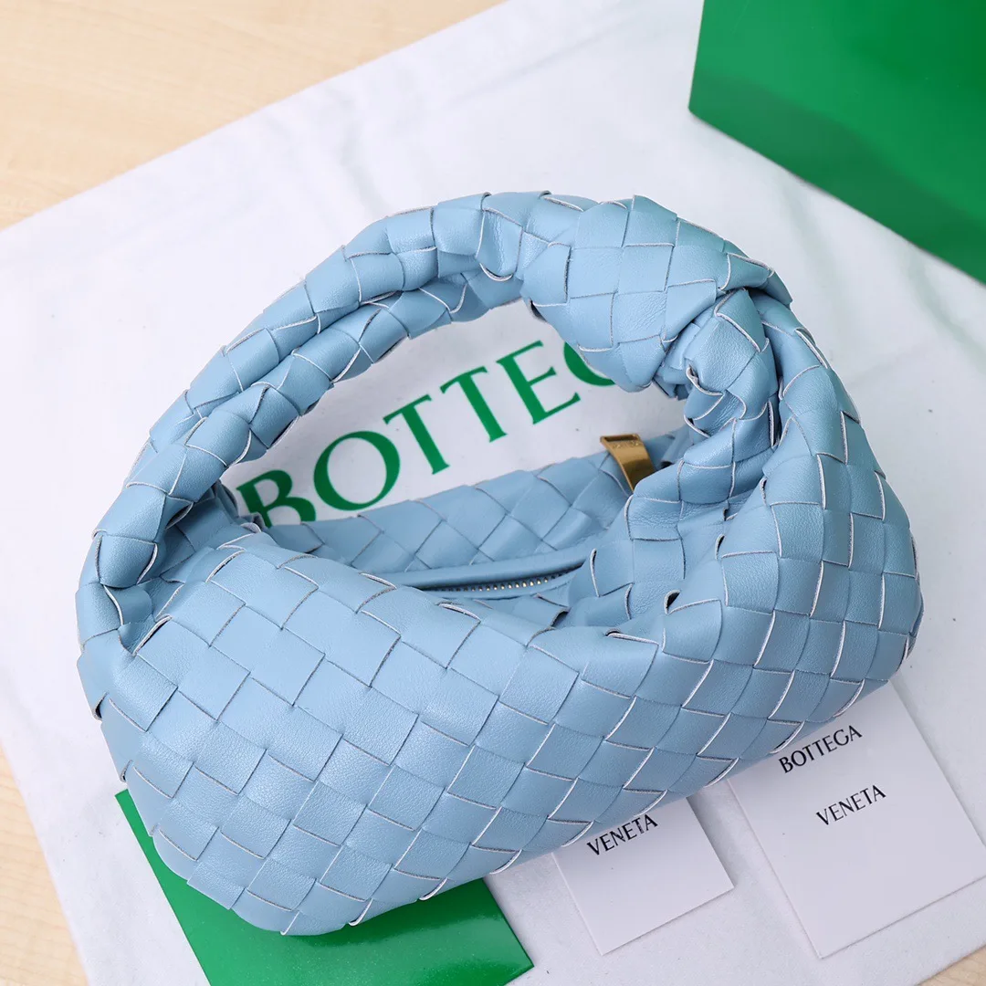 Bottega Veneta Sheepskin Woven Glossy Hobo Bag in Blue · view 5