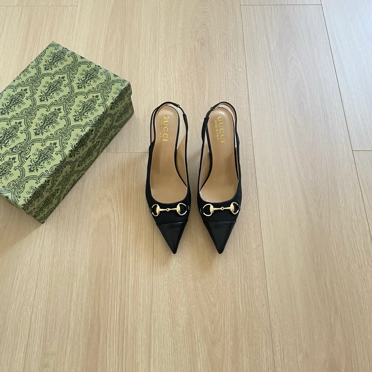 Gucci Crystal GG Slingback Pumps in Black / Gold / Red / Silver · view 1