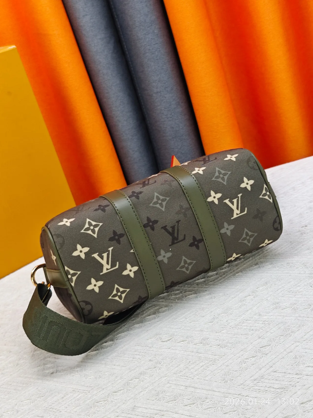 Louis Vuitton Canvas Top-Handle Bag in Green · view 5