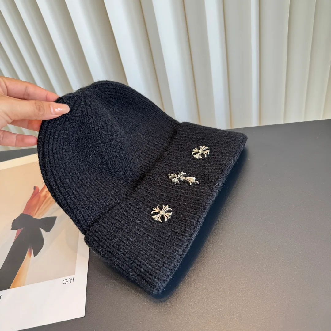 Chrome Hearts Motif Knit Beanie in Black · view 8