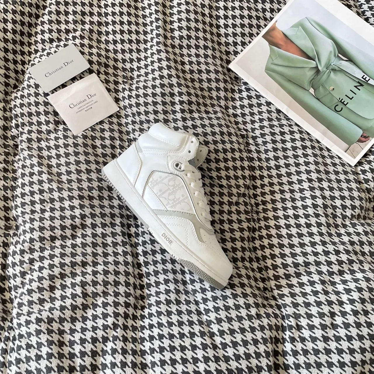 Dior B27 High-Top Sneakers in White · view 7