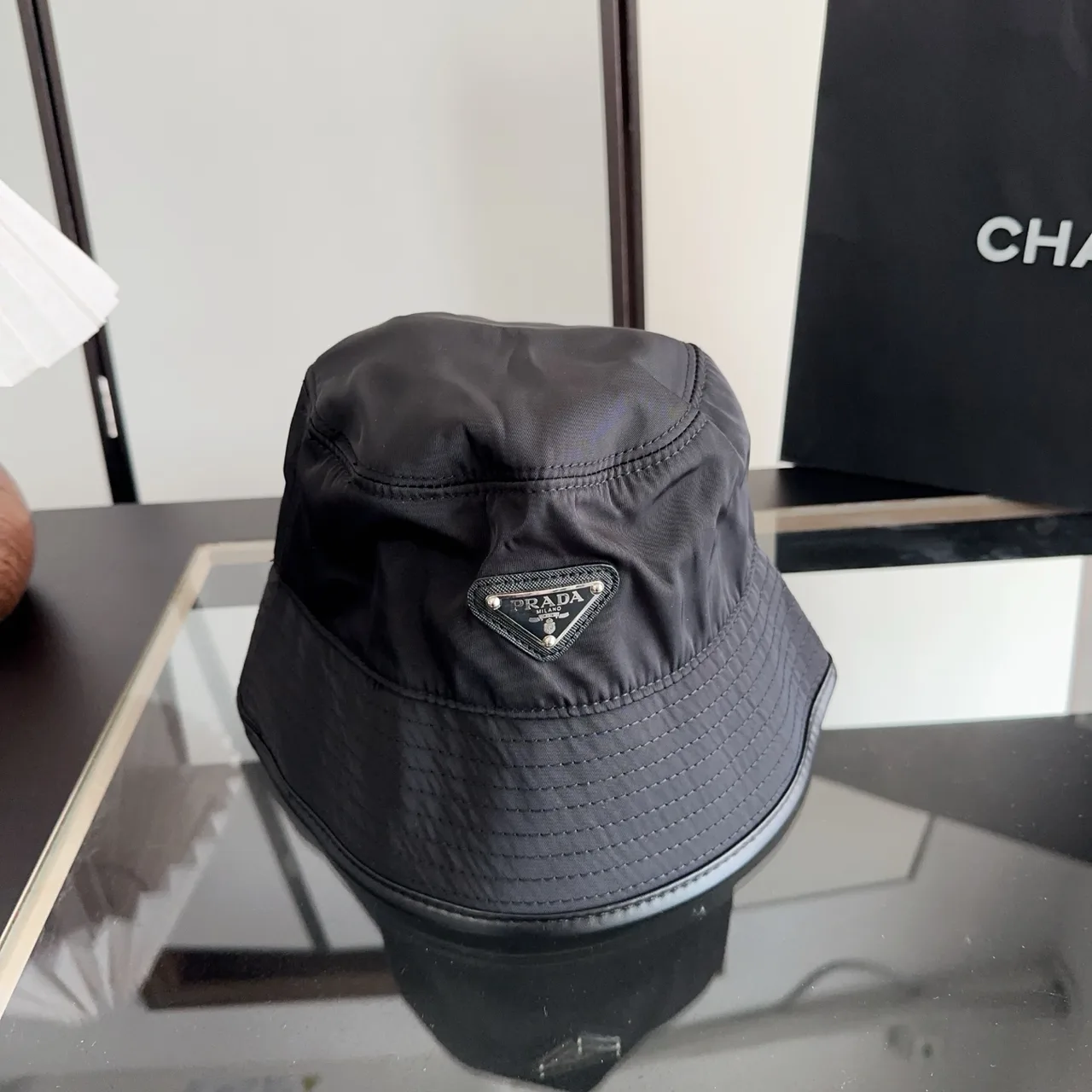 Prada Bucket Hat in Black · view 1