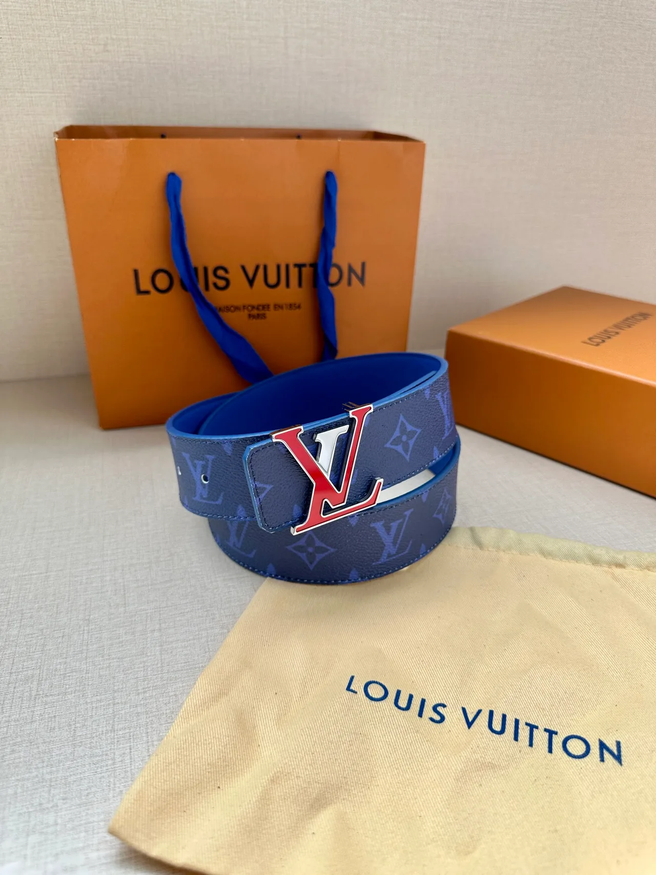 Louis Vuitton Canvas Belt in Blue · view 1