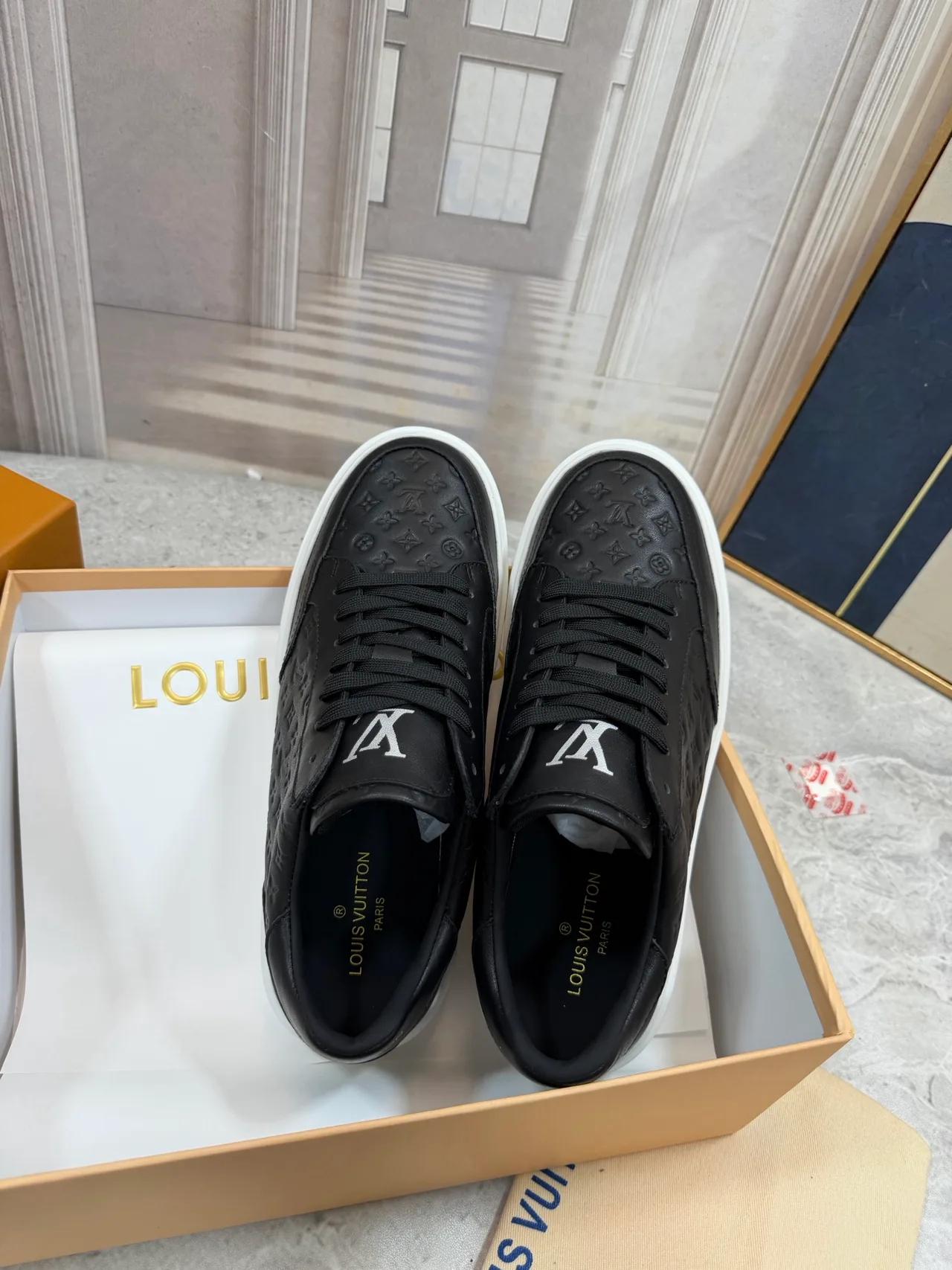 Louis Vuitton Calfskin Sneakers in Black · view 1