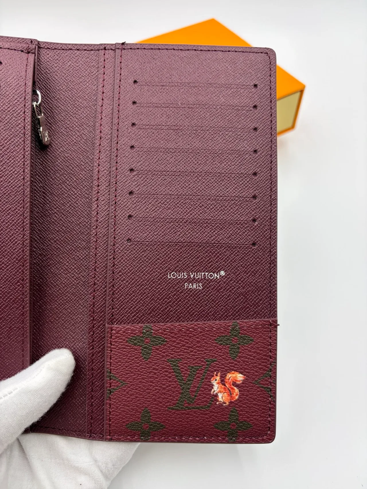 Louis Vuitton Canvas Long Wallet in Burgundy · view 6