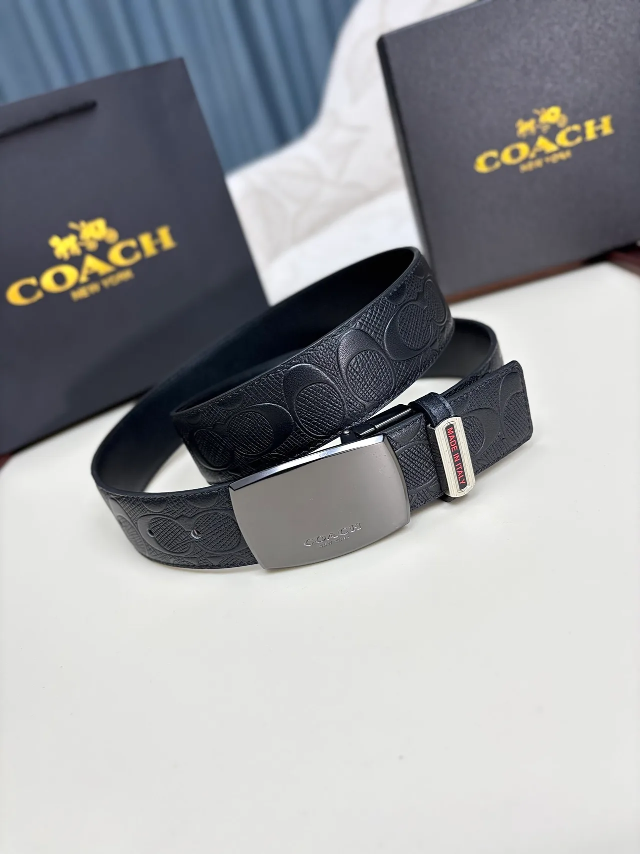 Coach Automatic Belt in Brown / Black · view 6