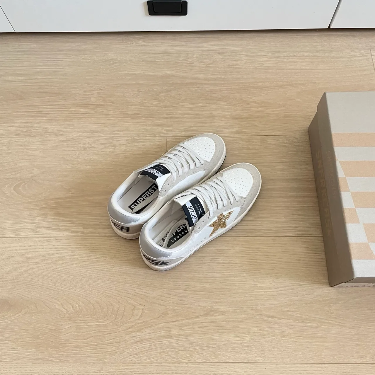 Golden Goose Calfskin Star Low-Top Sneakers in White · view 5
