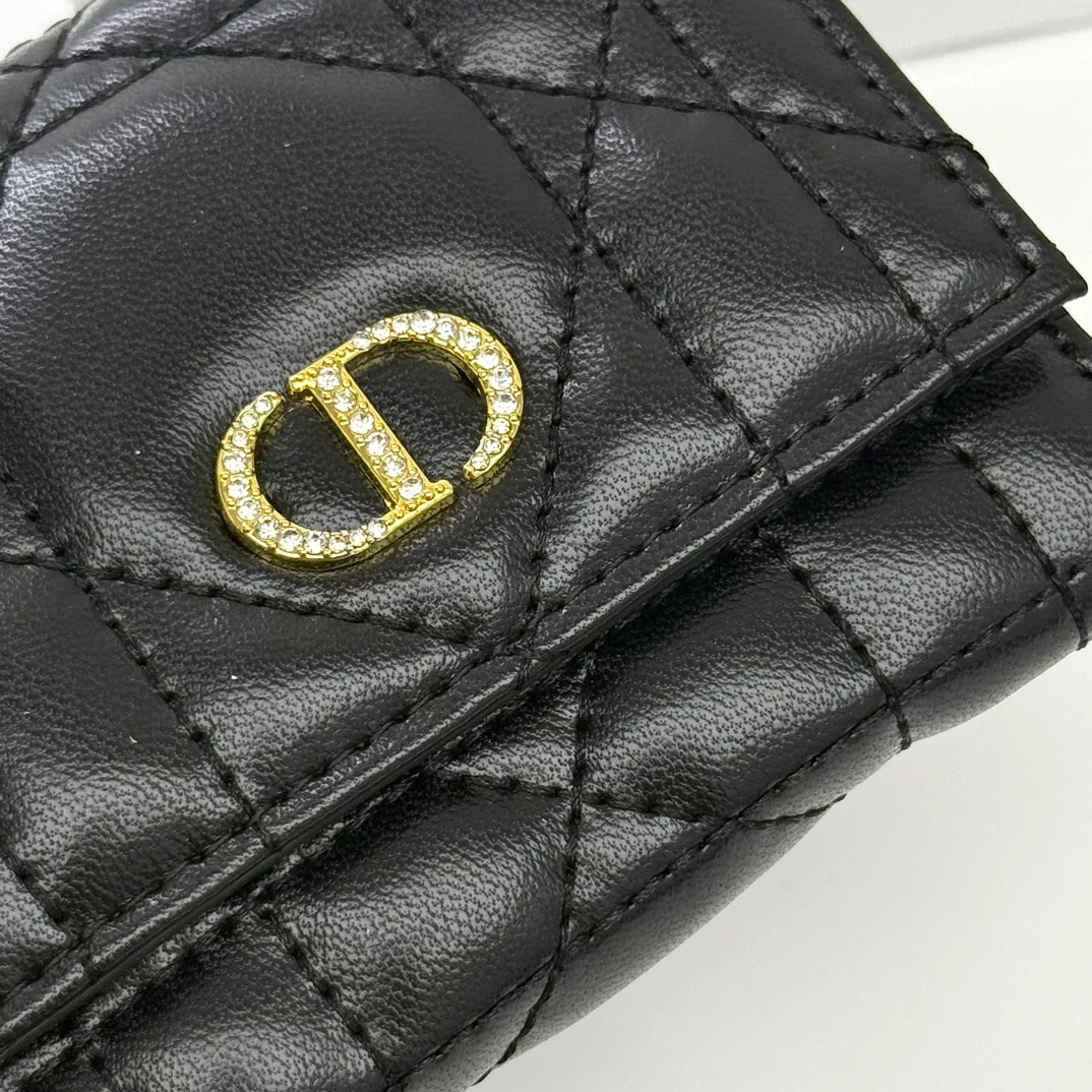 Dior Sheepskin Quilted Glossy Wallet in Black · view 6