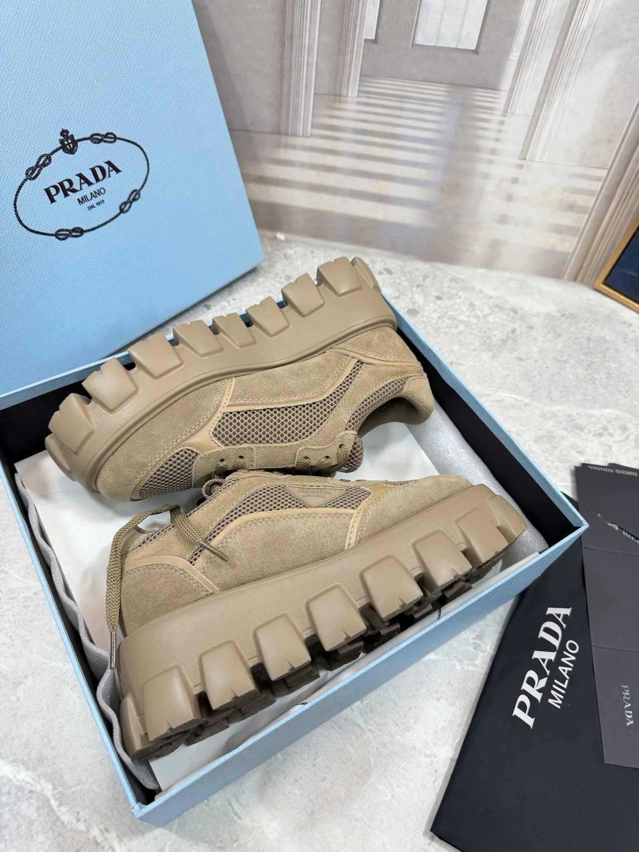 Prada Sneakers in Beige · view 3