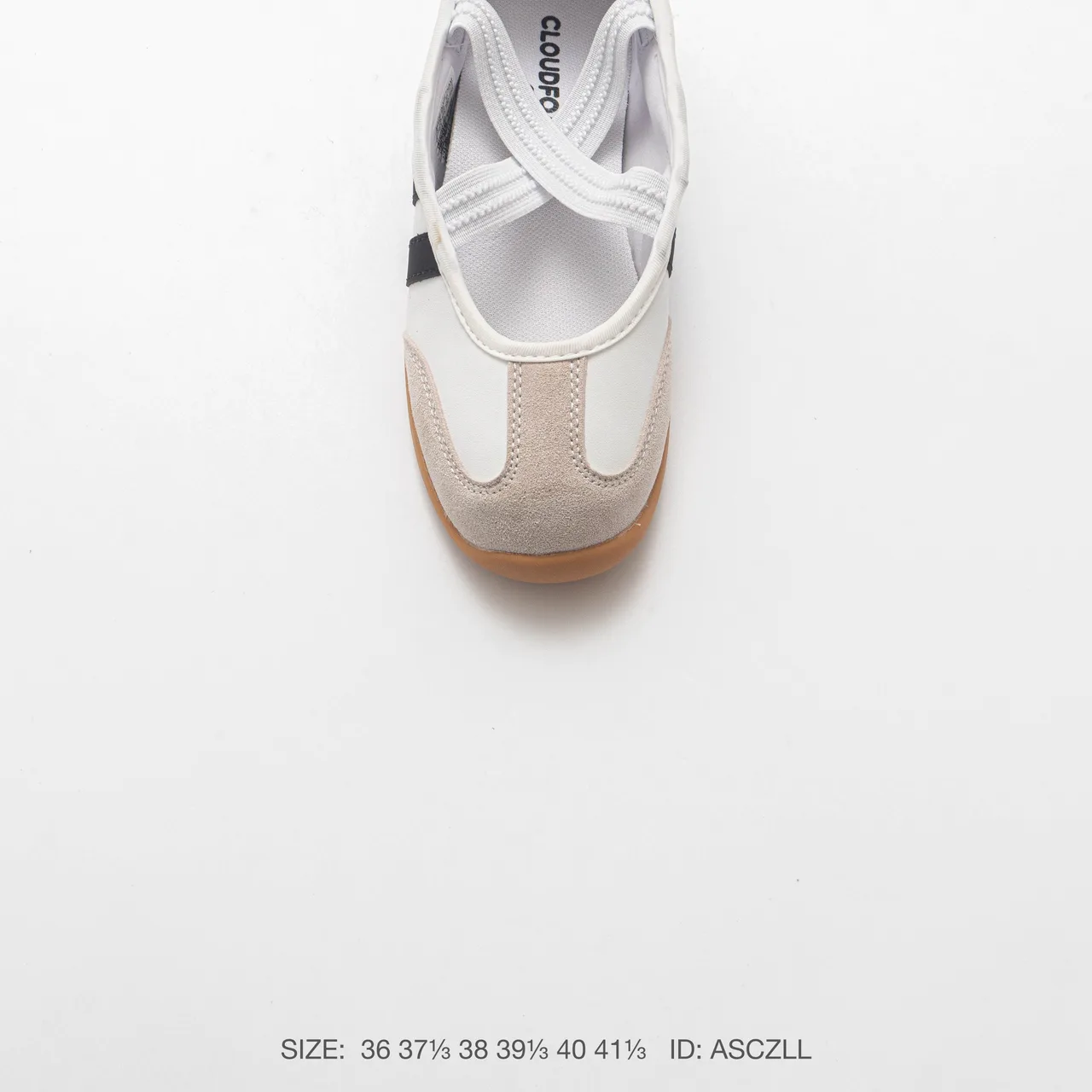 Adidas Striped Round-Toe Ballet Sneakers in White · view 5
