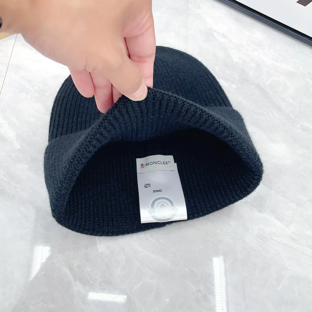 Moncler Wool Hat and Scarf Set in Black · view 8