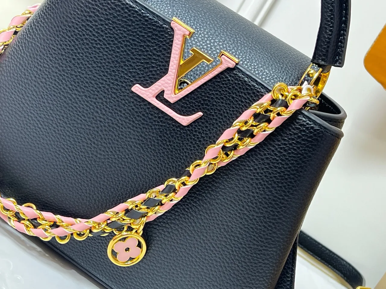 Louis Vuitton Cowhide Top-Handle Bag in Black · view 7