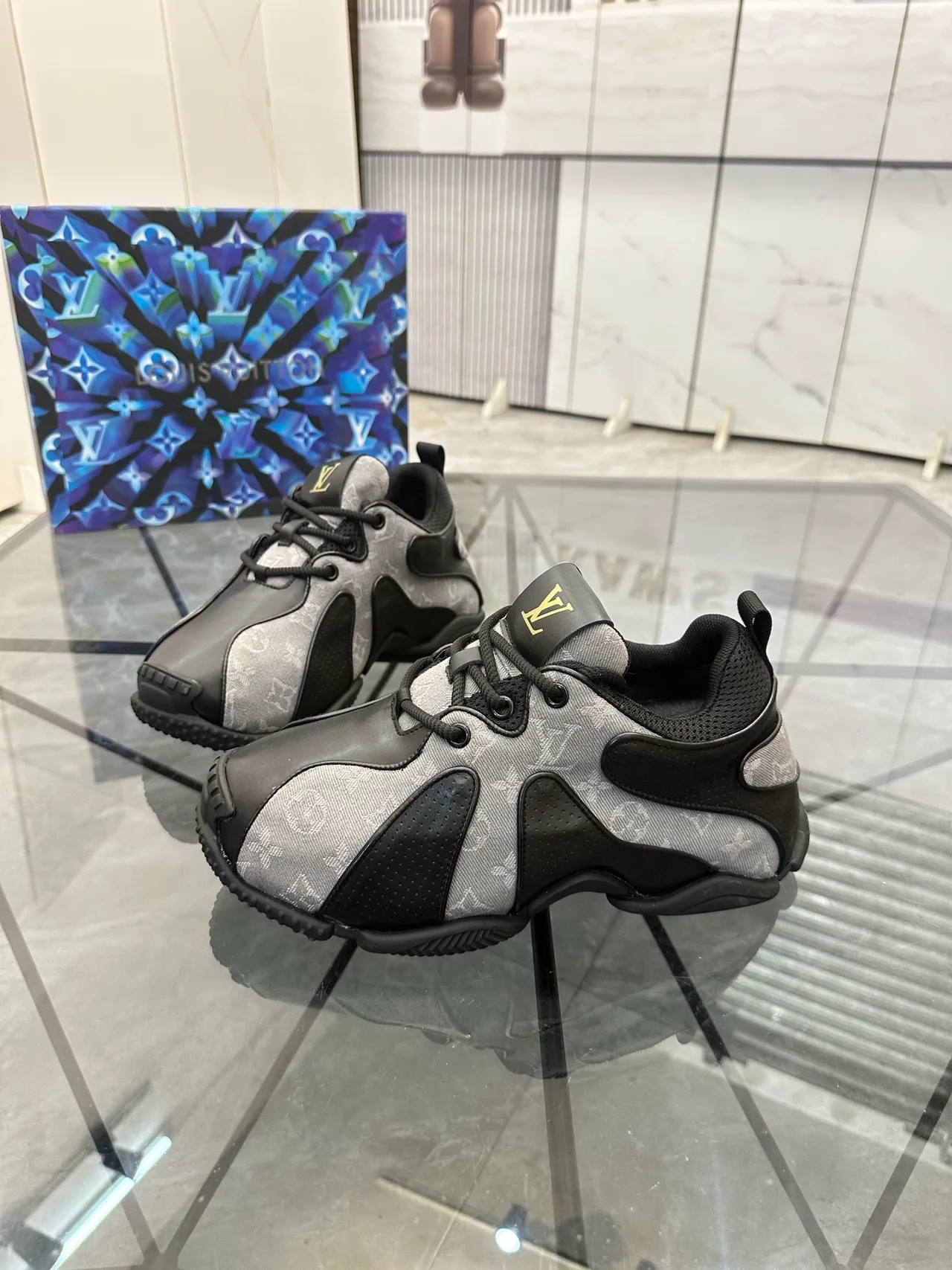 Louis Vuitton Cowhide Smooth Sneakers in Black · view 1