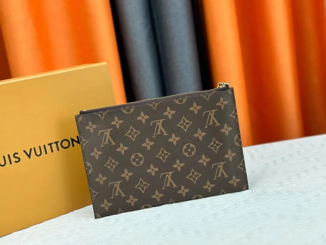 Louis Vuitton Calfskin Wristlet Pouch in Brown · view 3