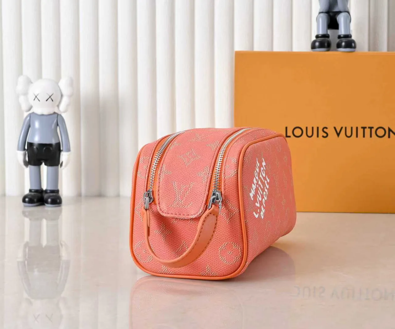 Louis Vuitton Cowhide Canvas Wash Bag in Orange · view 3