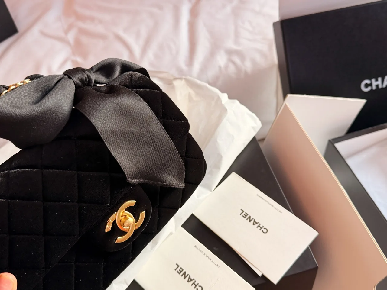 Chanel Quilted Glossy Clutch in Black · view 2