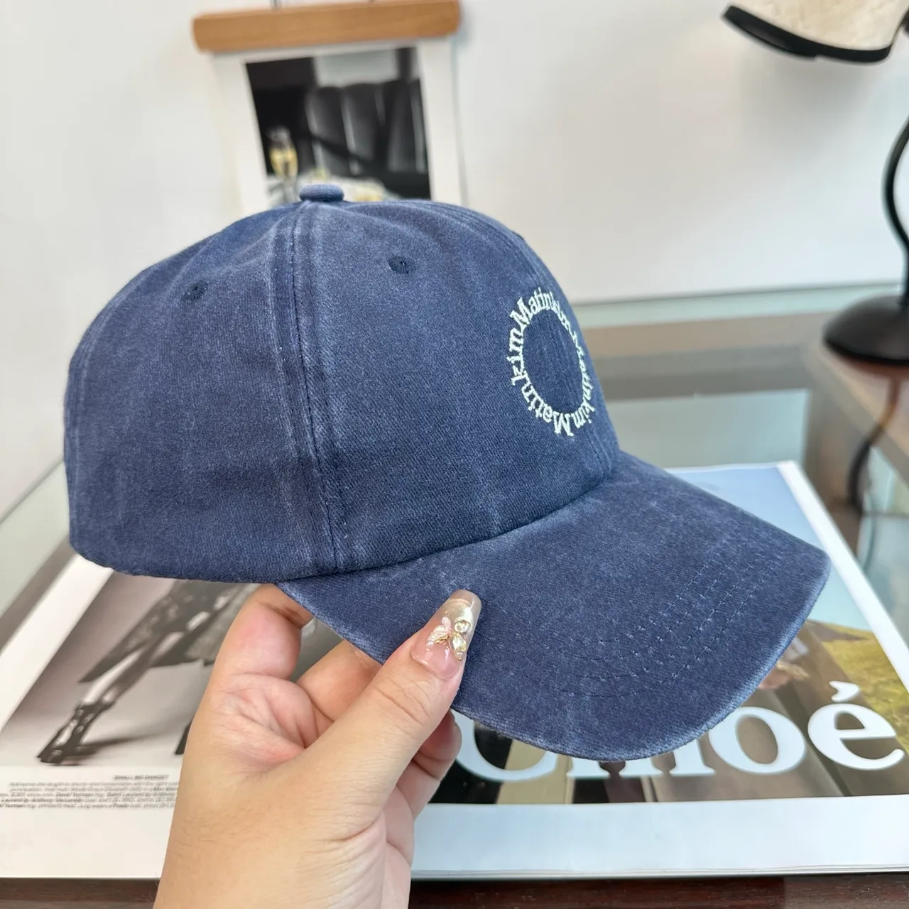 Matin Kim Baseball Cap in Blue & Black & White · view 8