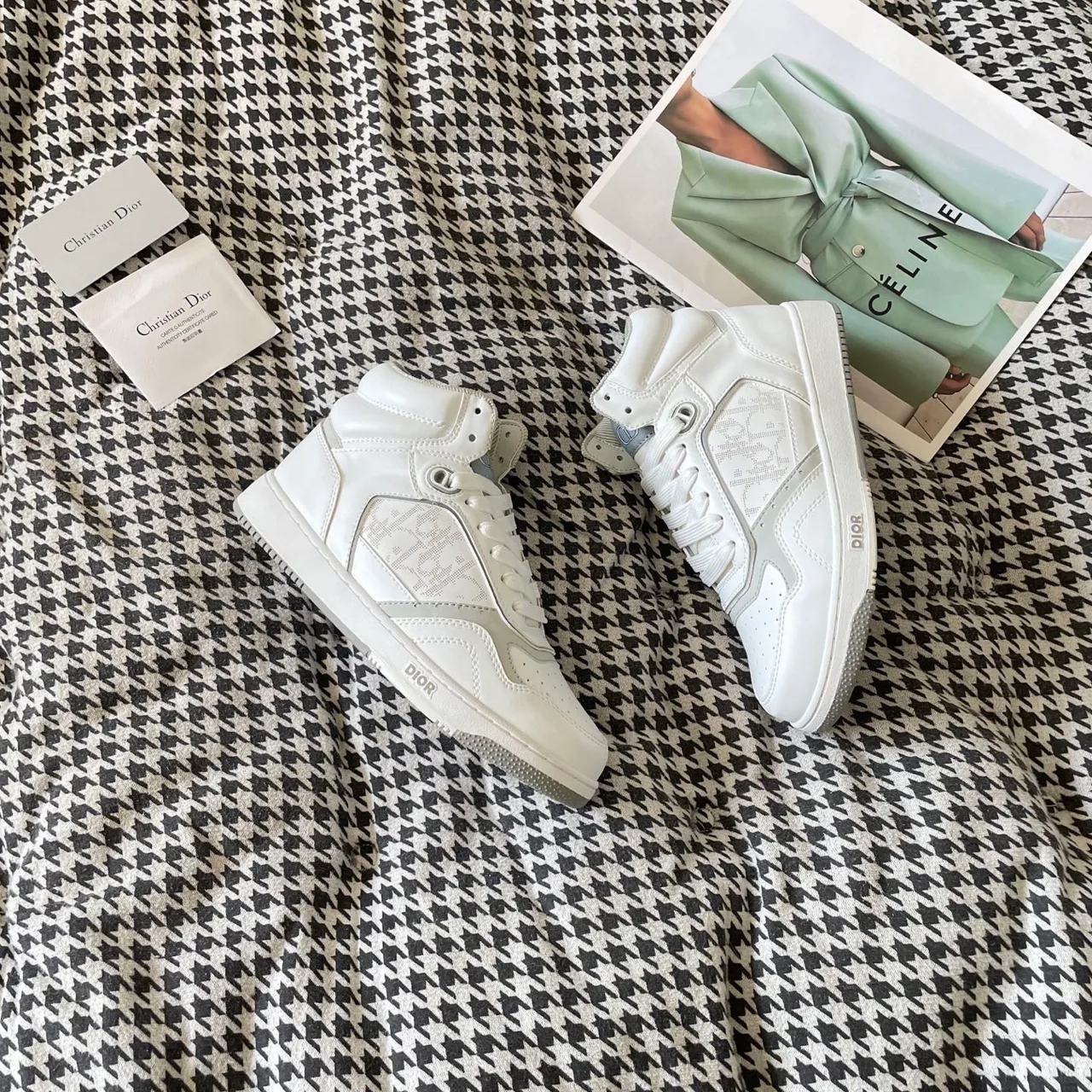 Dior B27 High-Top Sneakers in White · view 8