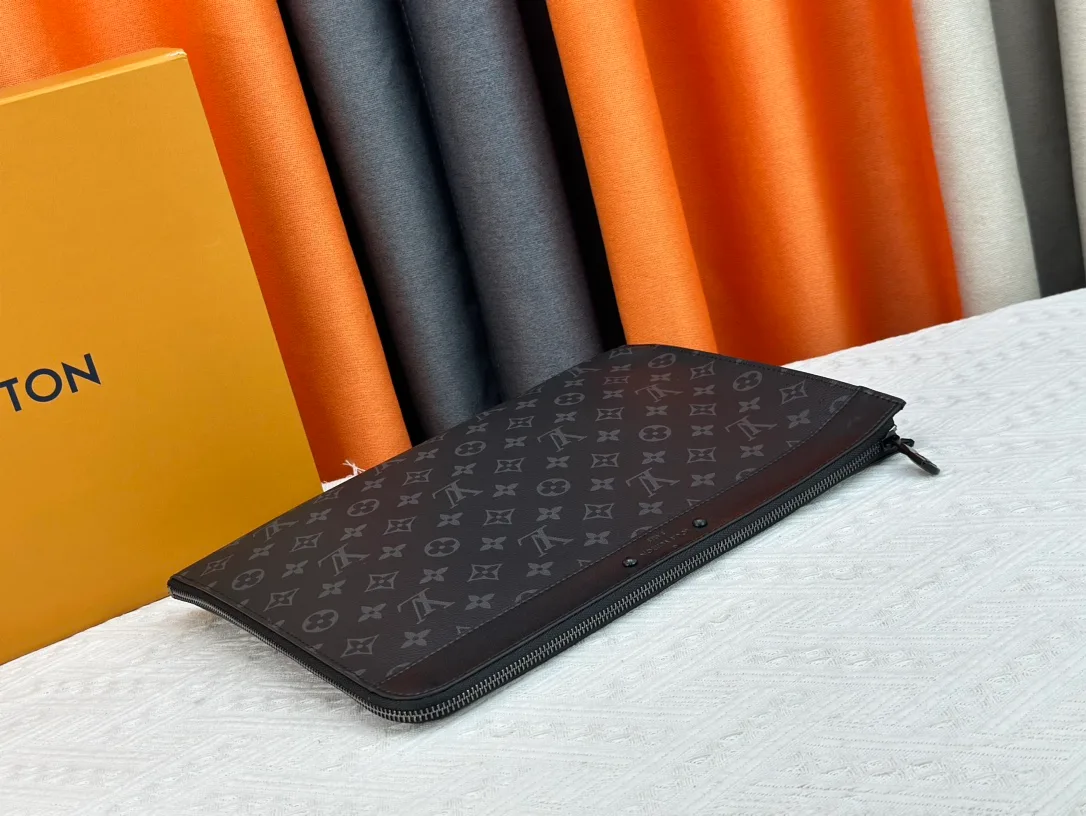 Louis Vuitton Canvas Clutch in Grey · view 5