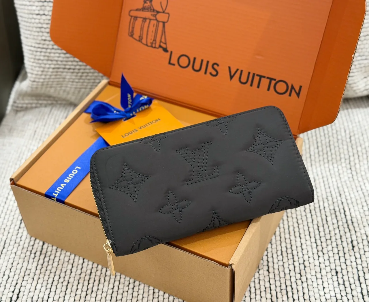 Louis Vuitton Long Wallet in White & Orange & Black & Beige & Brown · view 5
