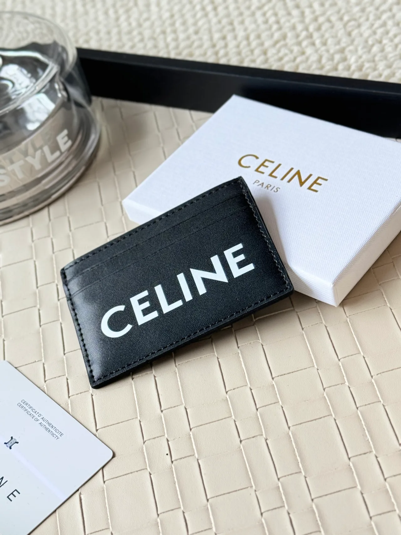 Celine Smooth Cardholder in Black · view 3