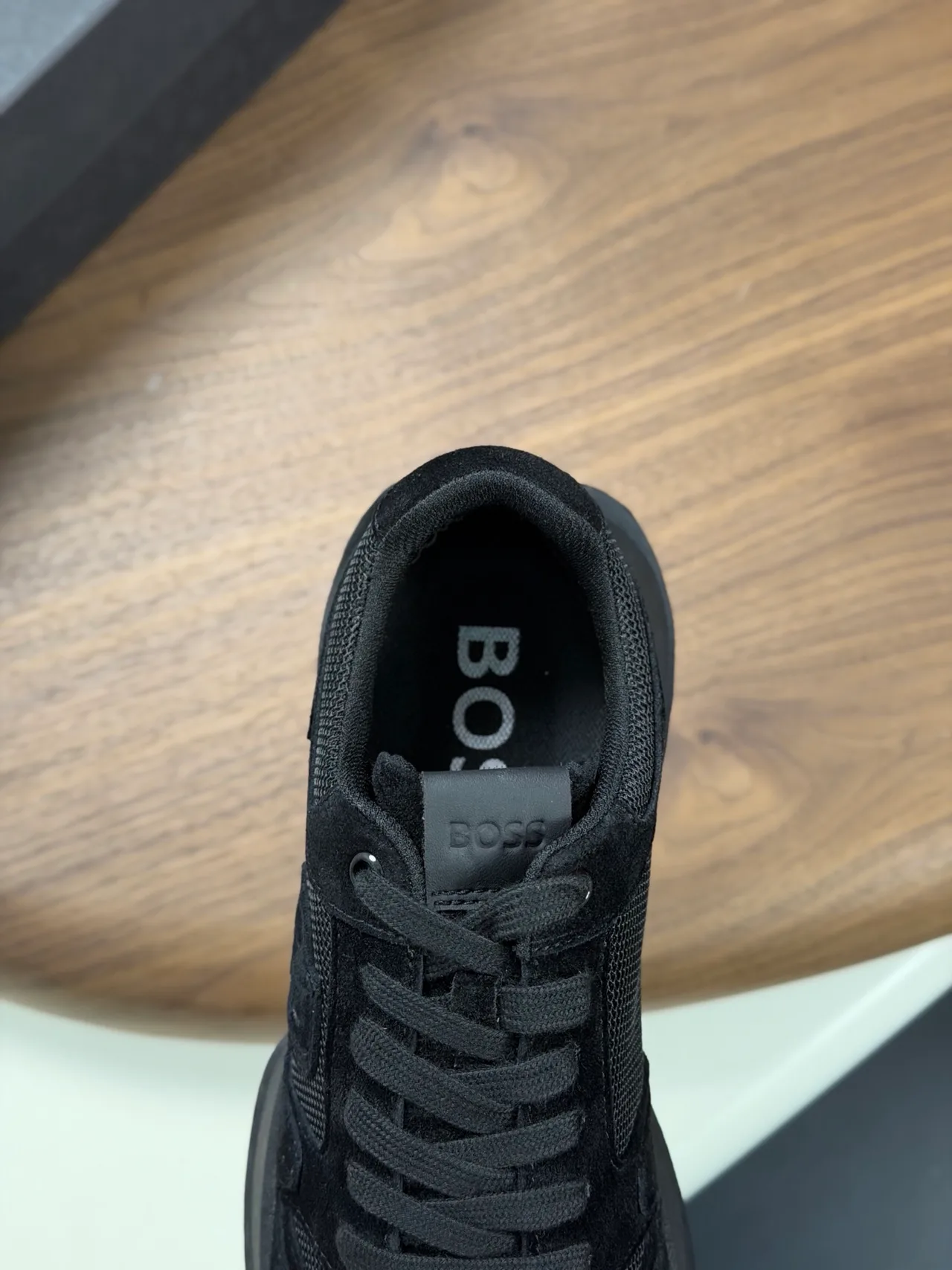 Boss Calfskin Sneakers in Black · view 8