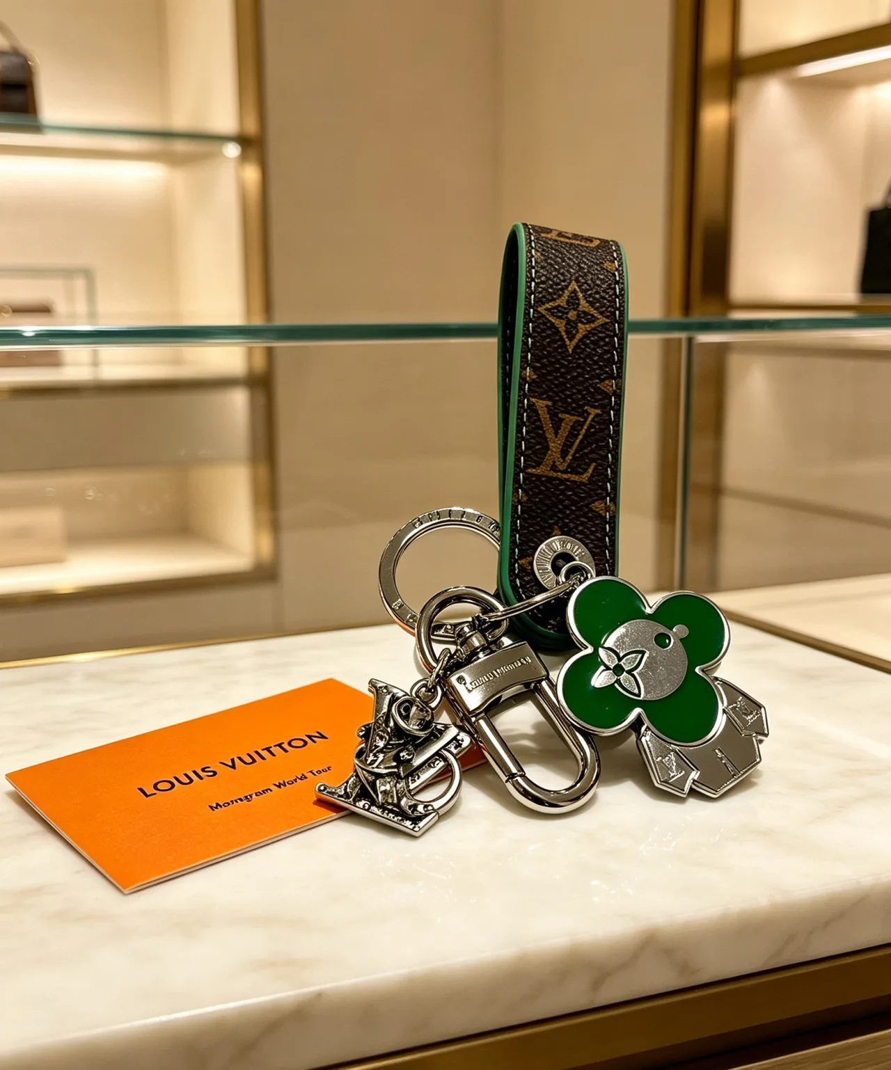 Louis Vuitton Flower Strap Keychain in Brown · view 1