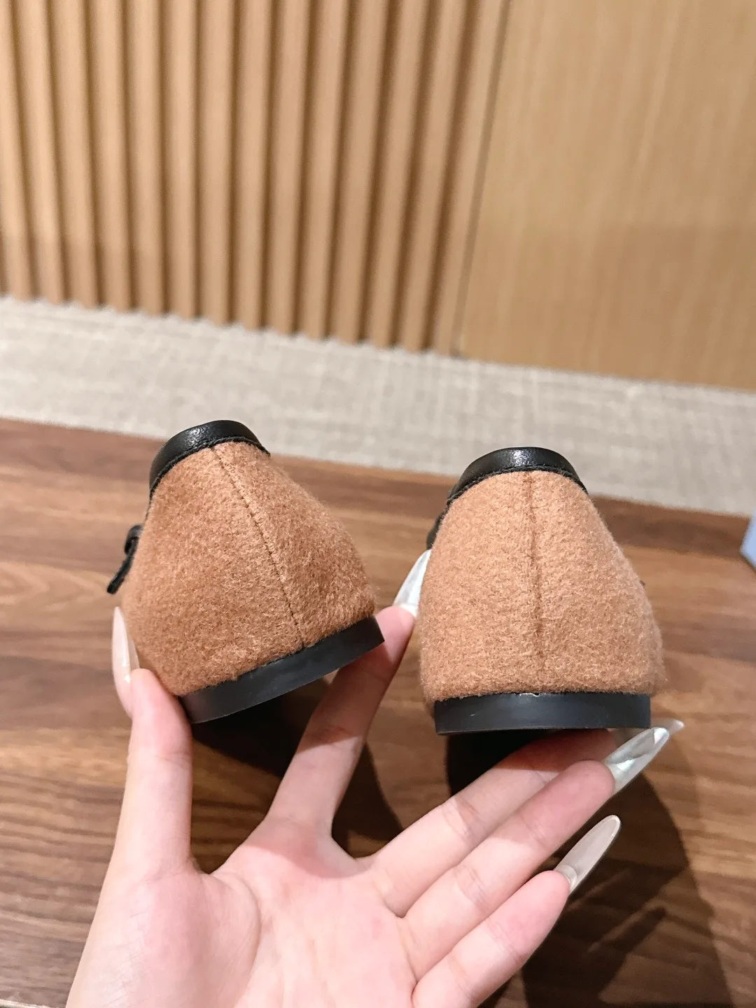 Prada Buckle Mary Jane Flats in Tan · view 8