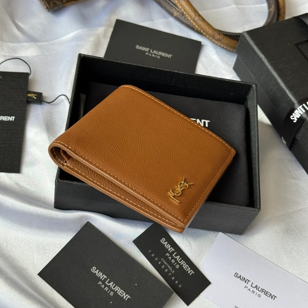 Saint Laurent Bifold Wallet in Tan · view 4