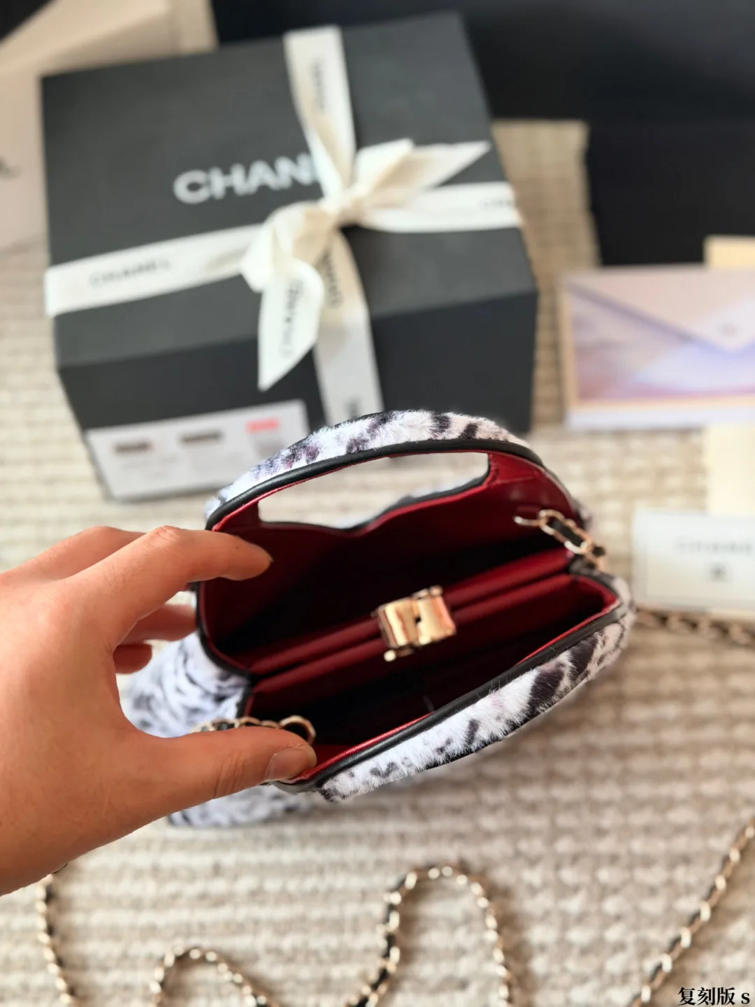 Chanel Calfskin Smooth Crossbody Bag in White · view 8