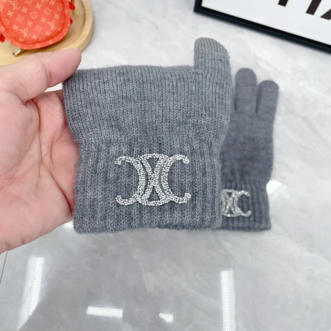 Celine Hat Scarf and Gloves Set in Grey · view 8