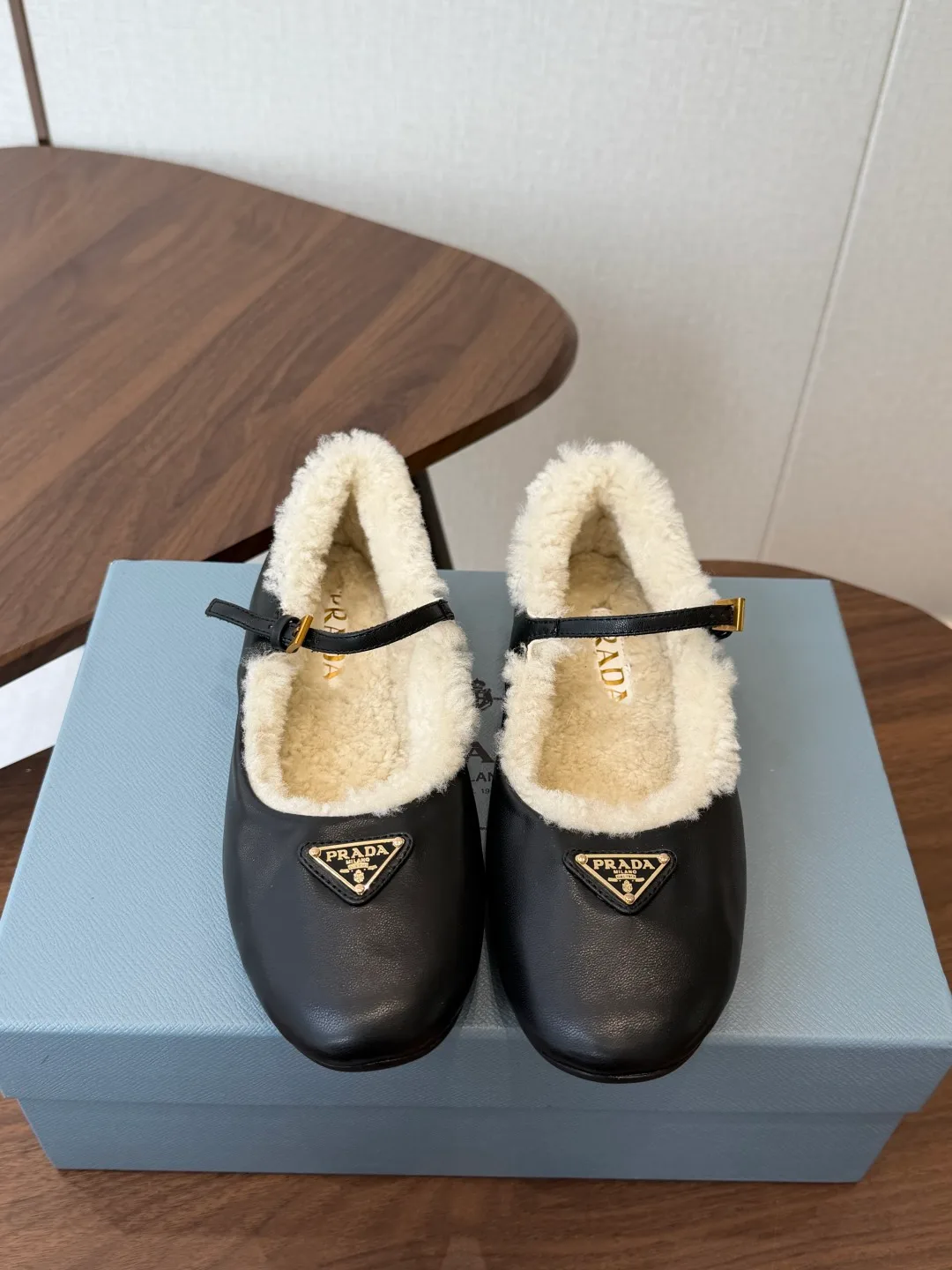 Prada Mary Jane Flats in Black · view 1