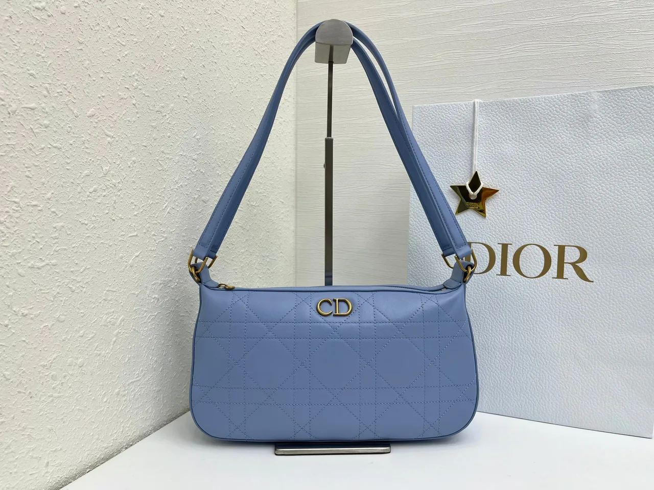 Dior Quilted Hobo Bag in Blue · view 1