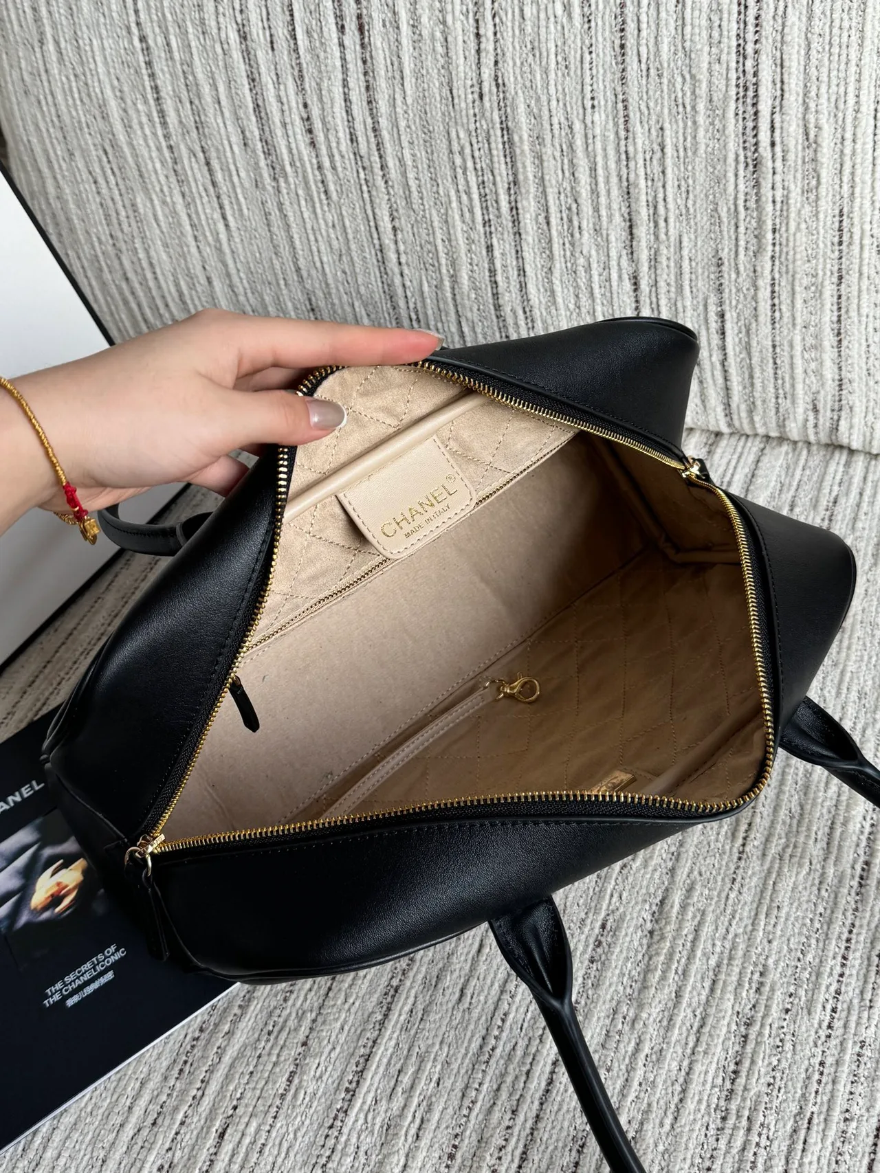 Chanel Glossy Top-Handle Bag in Black · view 8