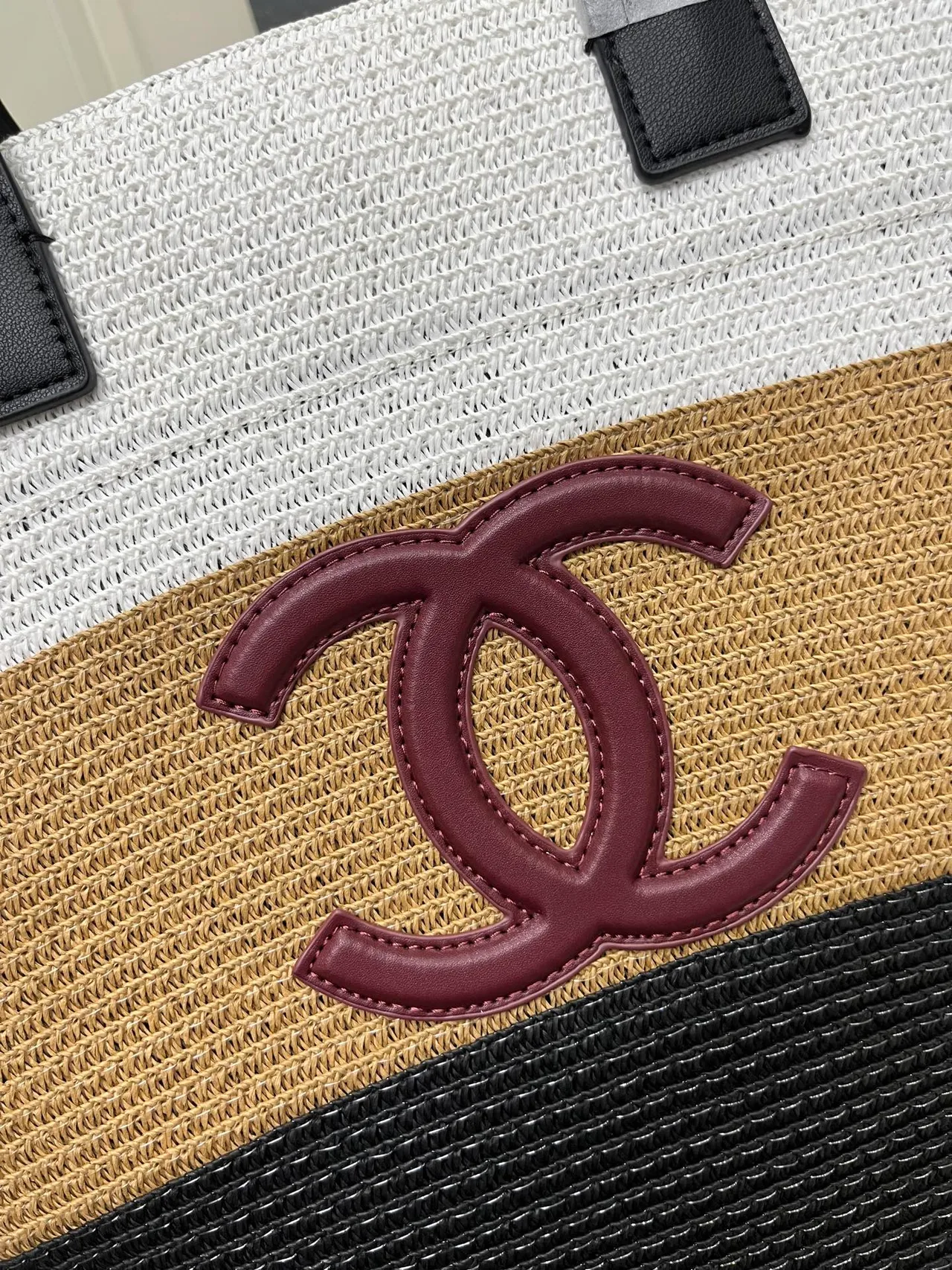 Chanel Calfskin Woven Tote in Beige · view 5