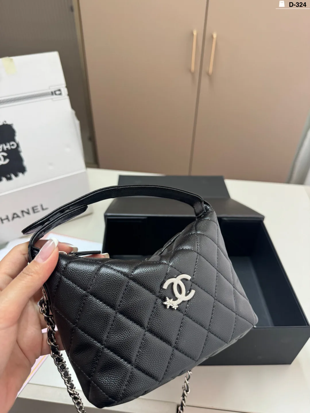 Chanel Quilted Bucket Bag in Black · view 6