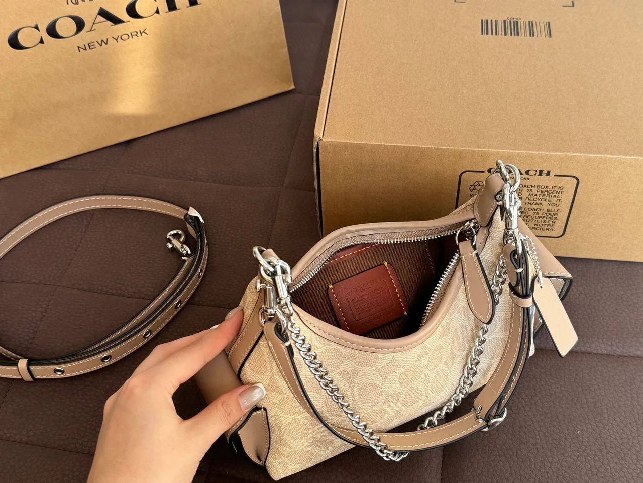 Coach Hobo Bag in Beige · view 8