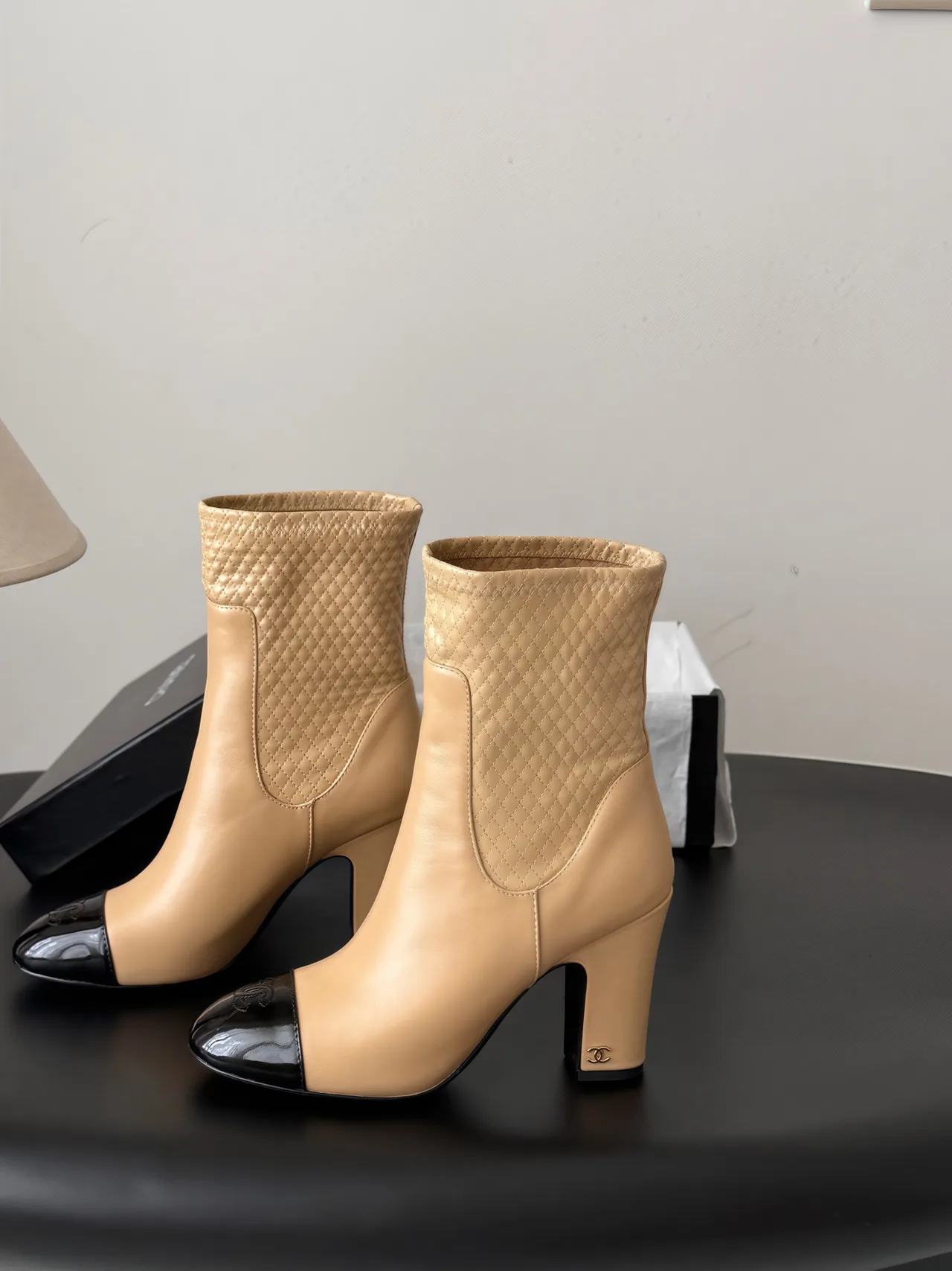 Chanel Cowhide Boots in Beige · view 2