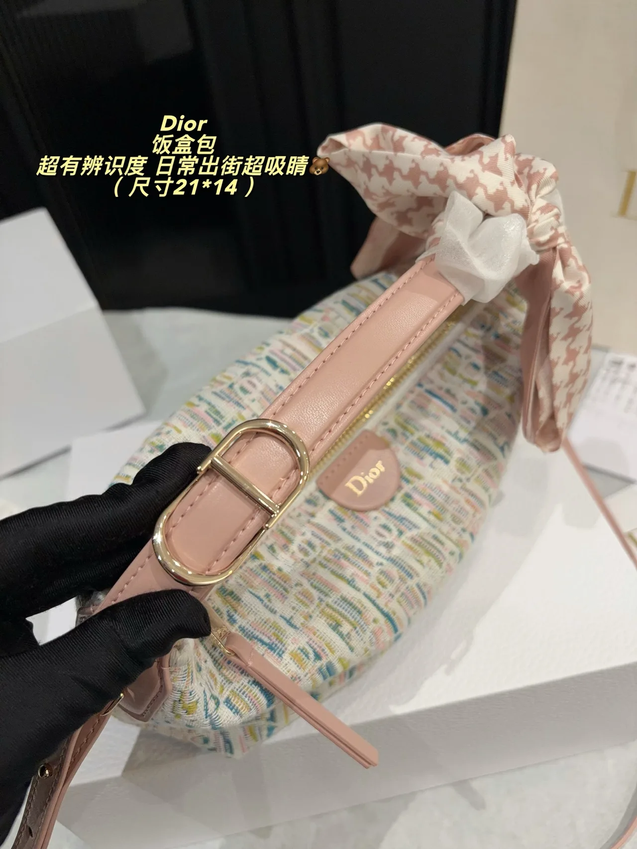 Dior Leather Hobo Bag in White · view 6