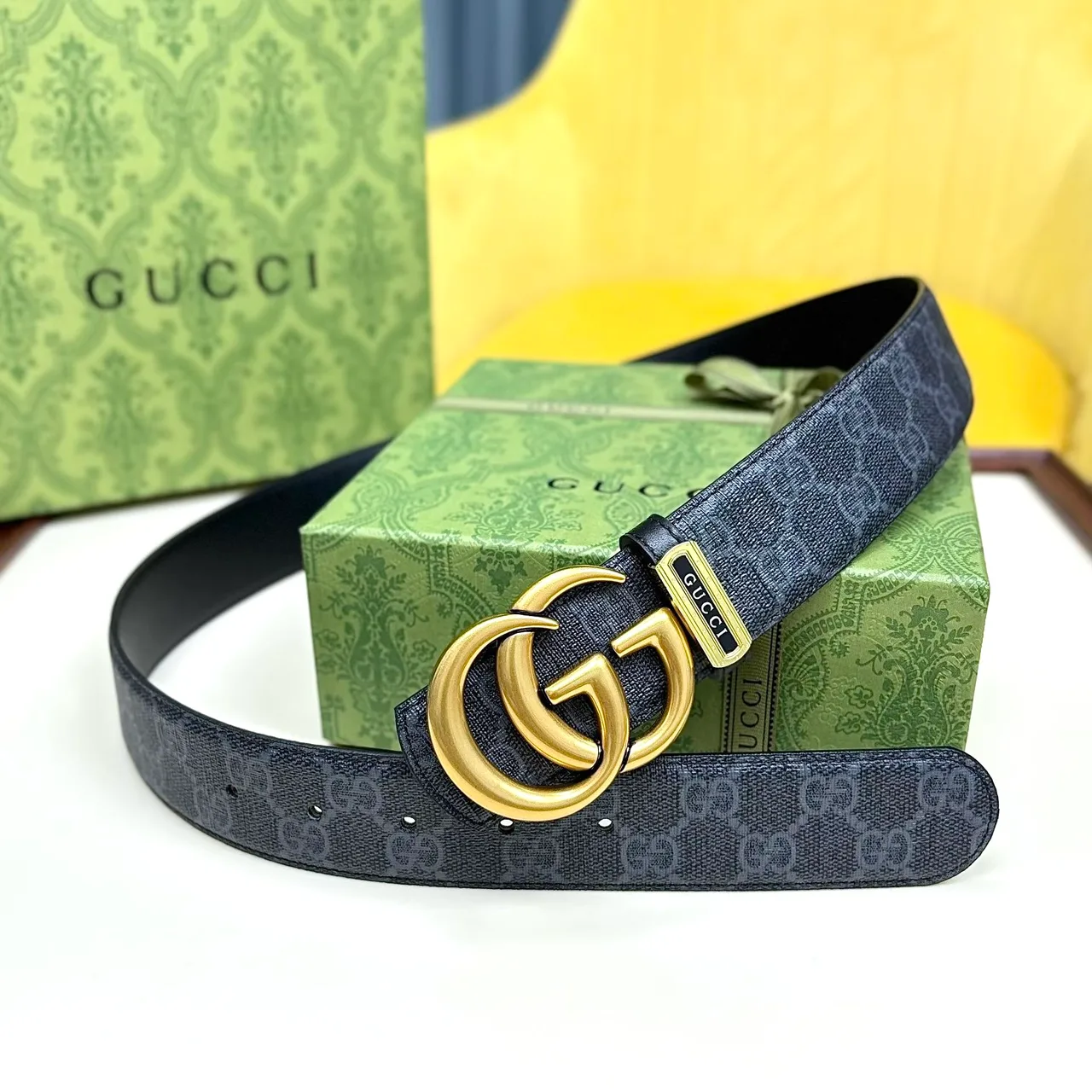 Gucci GG Monogram Belt in Blue · view 2