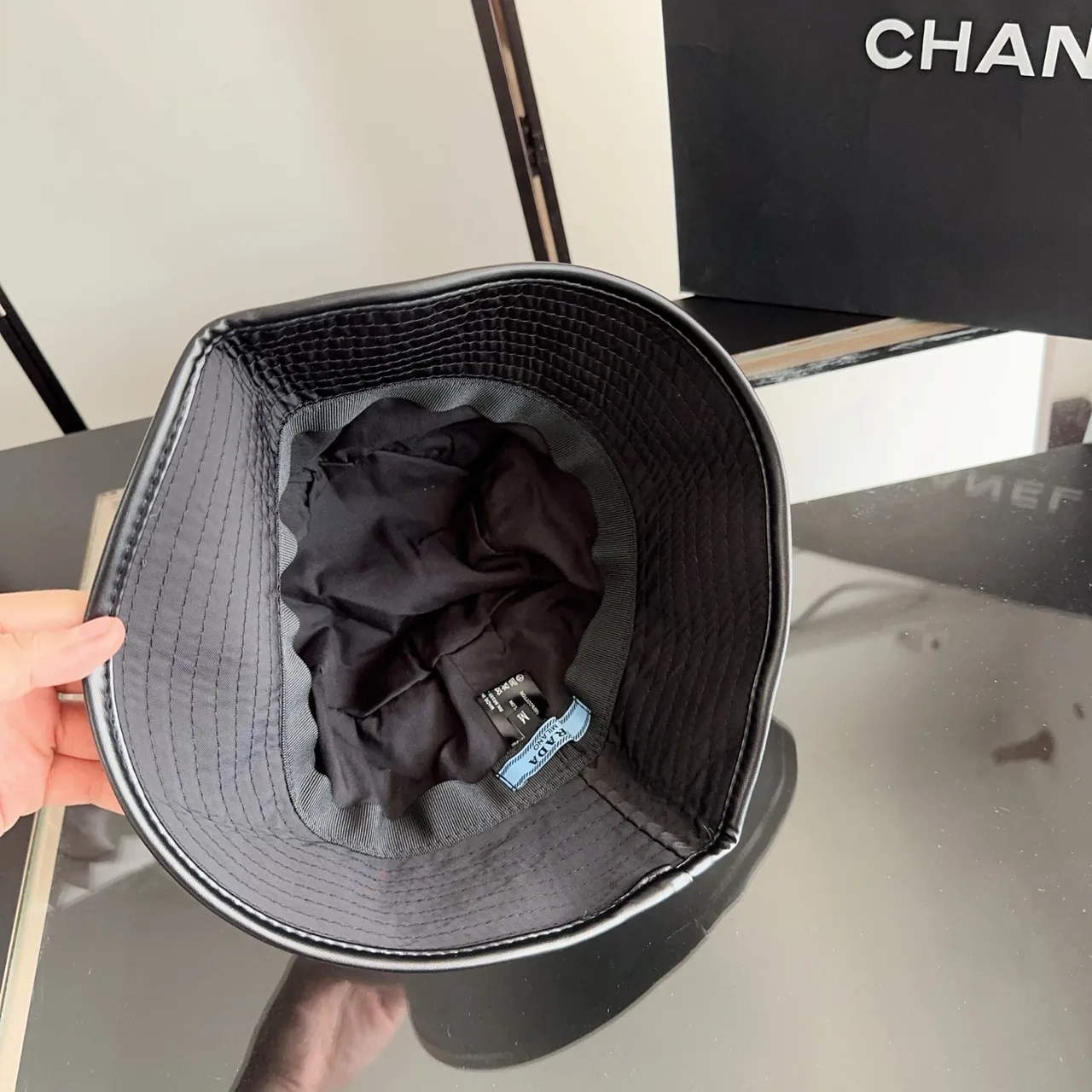 Prada Bucket Hat in Black · view 8