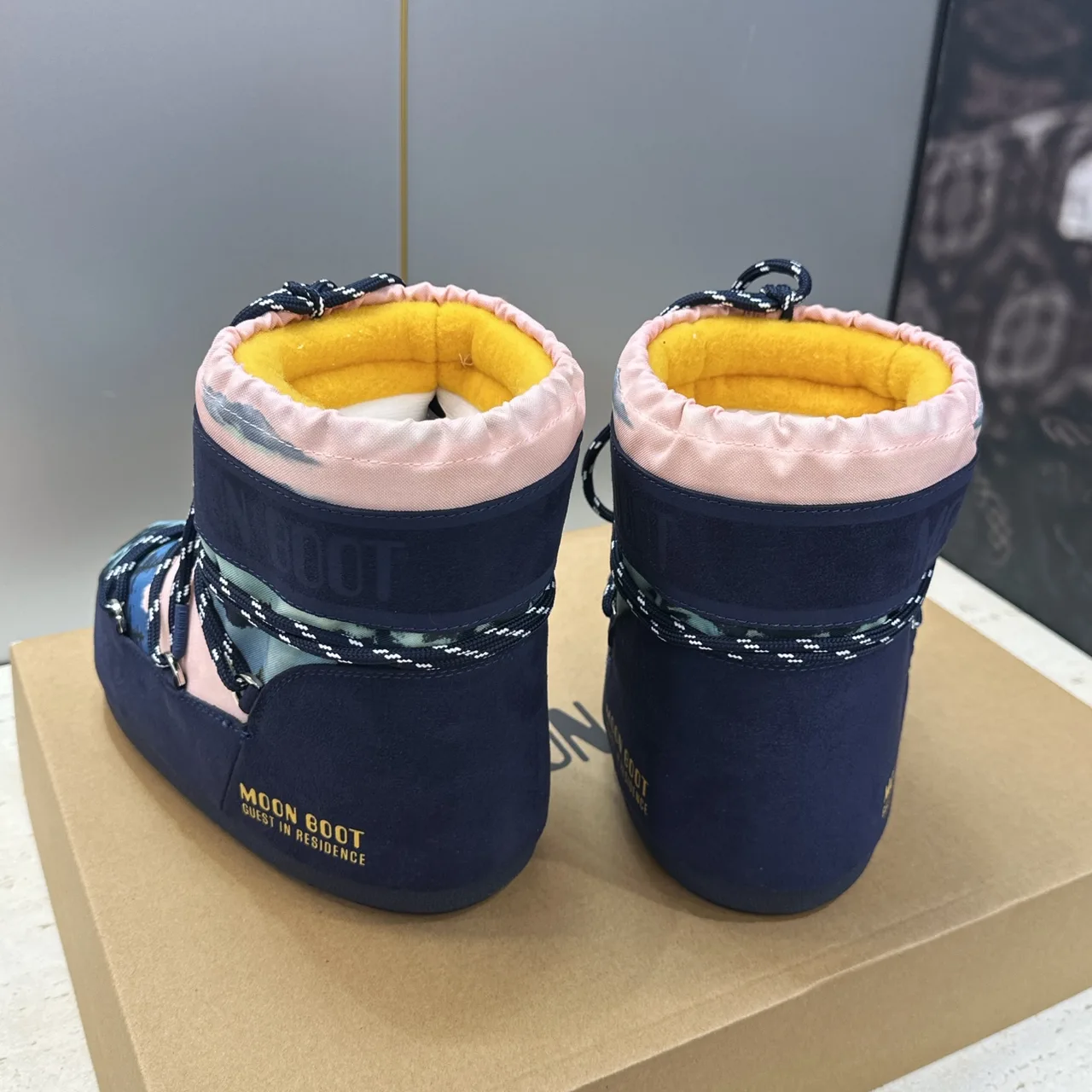 Moon Boot Printed Snow Boots in Blue · view 8