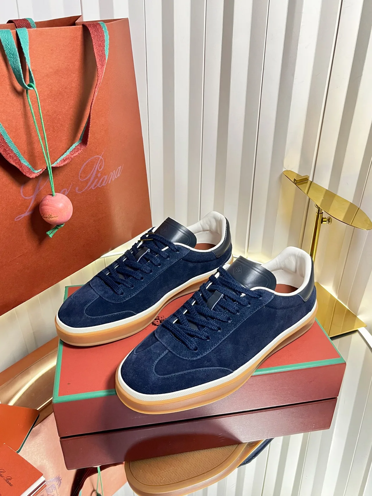 Loro Piana Cashmere Sneakers in Blue · view 2