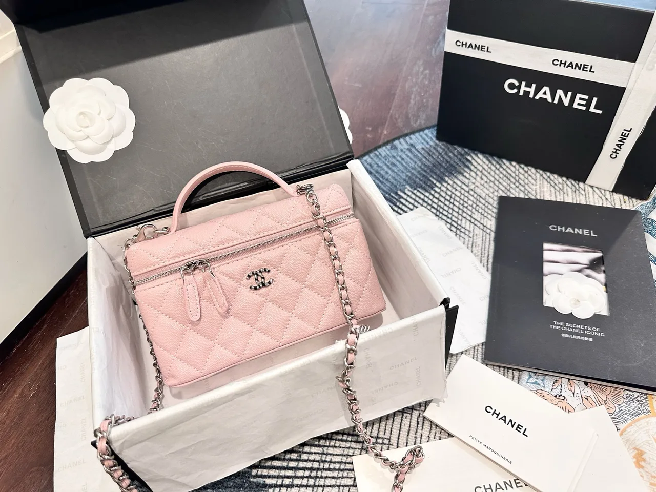 Chanel LP Top-Handle Bag in Pink / Black · view 1