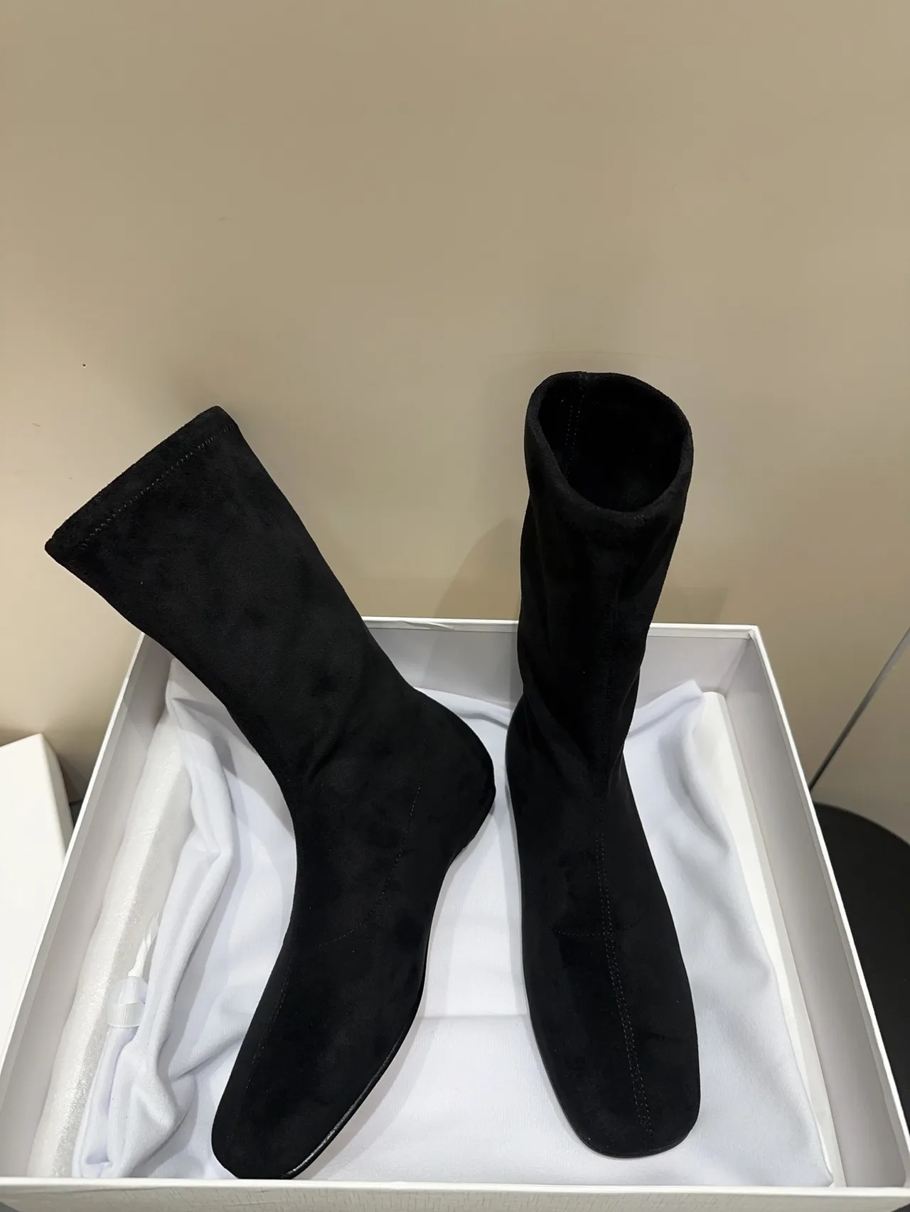 The Row Cowhide Sheepskin Matte Ankle Boots in Black · view 6