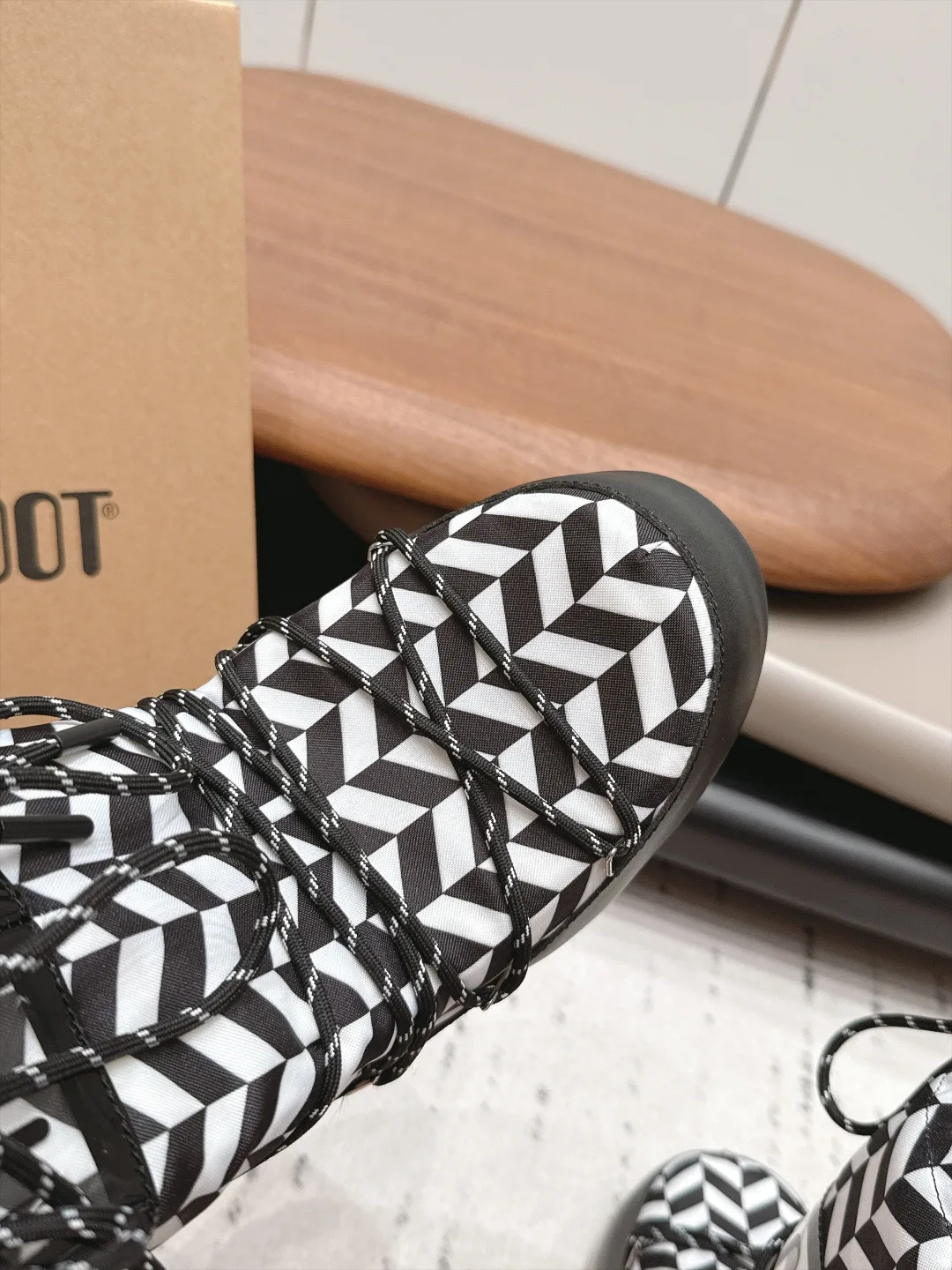 Moon Boot Lace-Up Snow Boots in Black · view 6
