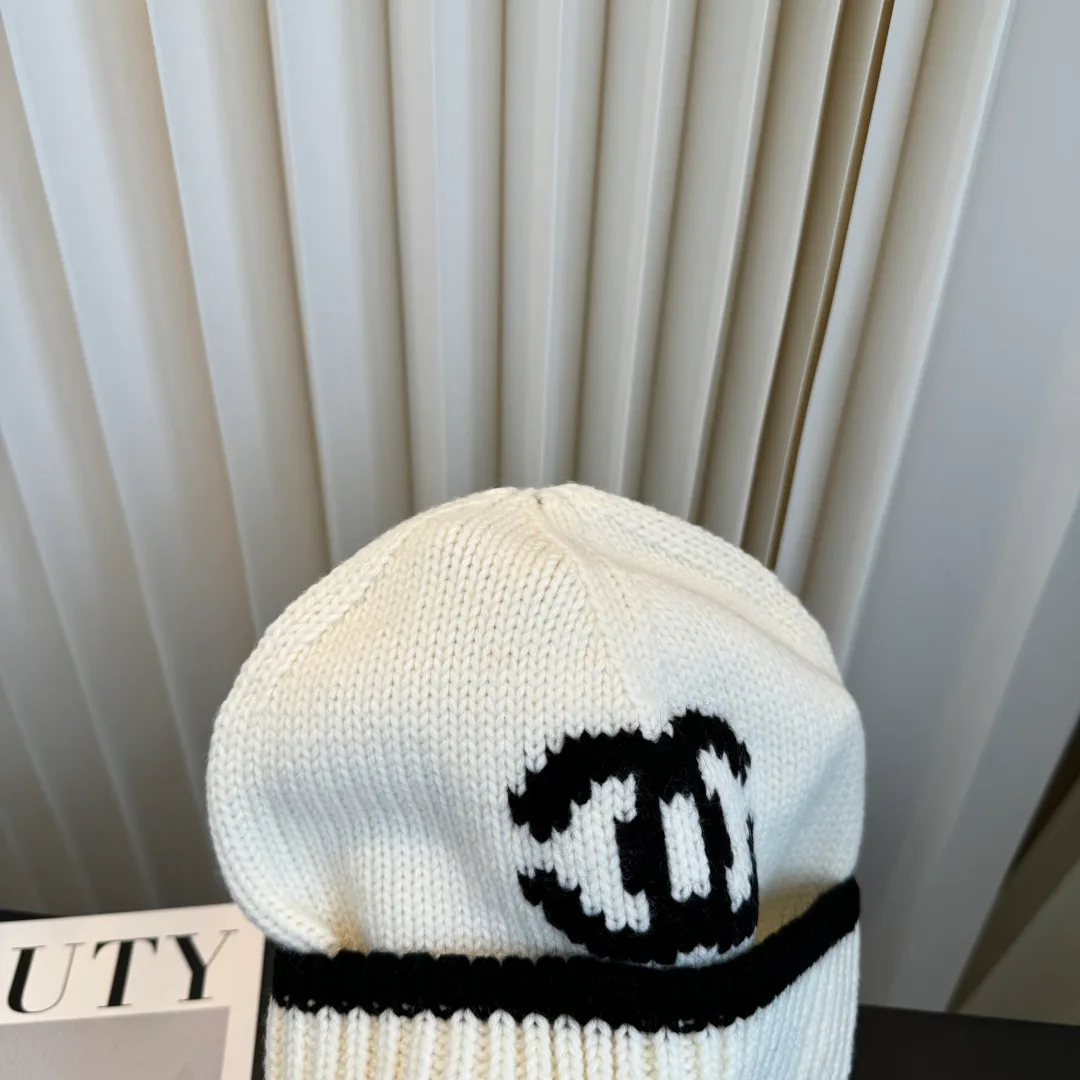 Chanel Knit Beanie in Cream · view 6