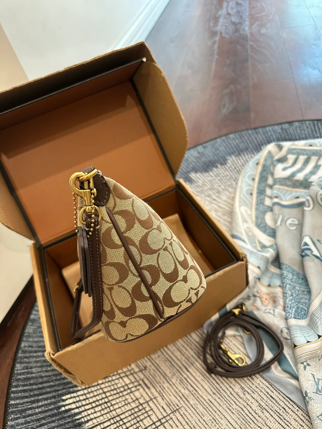 Coach Leather Hobo Bag in Beige · view 7